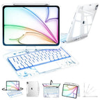 Transparent Black 360° Rotating iPad Keyboard Case