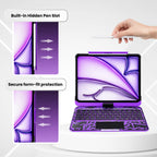 Transparent Purple 360° Rotating iPad Keyboard Case