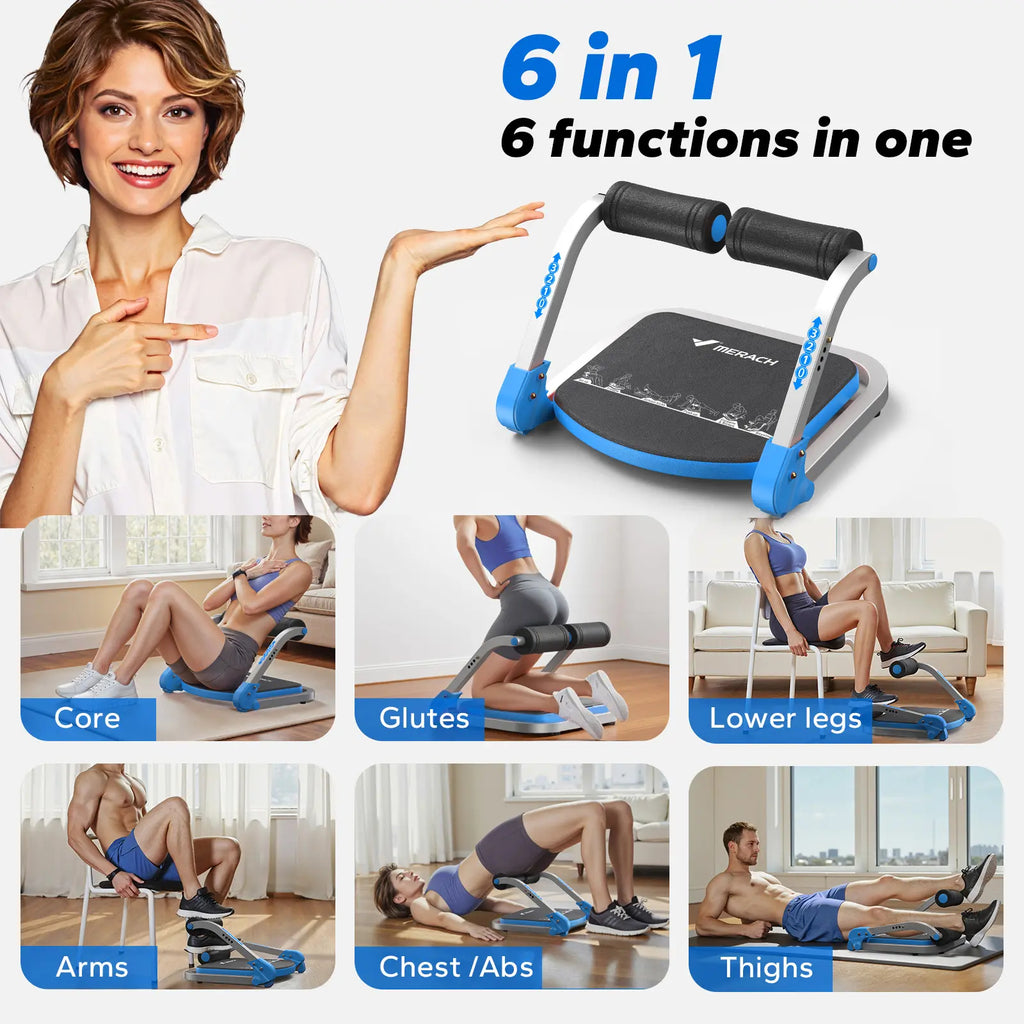 Space-Saving 3-Gear Roll-Up Core Trainer, Adjustable Sit-Up Exercise Equipment for Abs Muscle Building