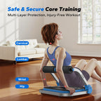 Space-Saving 3-Gear Roll-Up Core Trainer, Adjustable Sit-Up Exercise Equipment for Abs Muscle Building