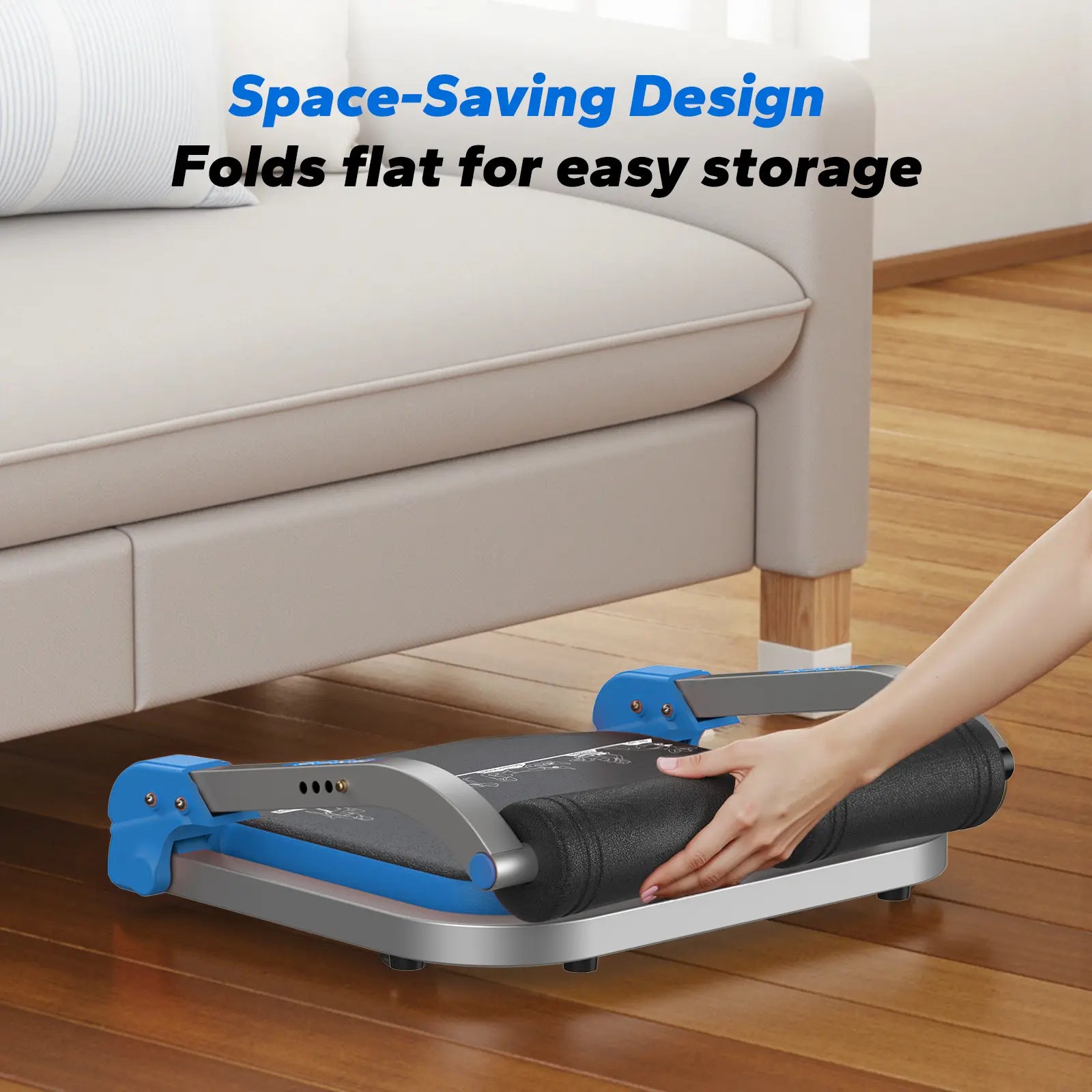 Space-Saving 3-Gear Roll-Up Core Trainer, Adjustable Sit-Up Exercise Equipment for Abs Muscle Building