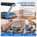 Space-Saving 3-Gear Roll-Up Core Trainer, Adjustable Sit-Up Exercise Equipment for Abs Muscle Building