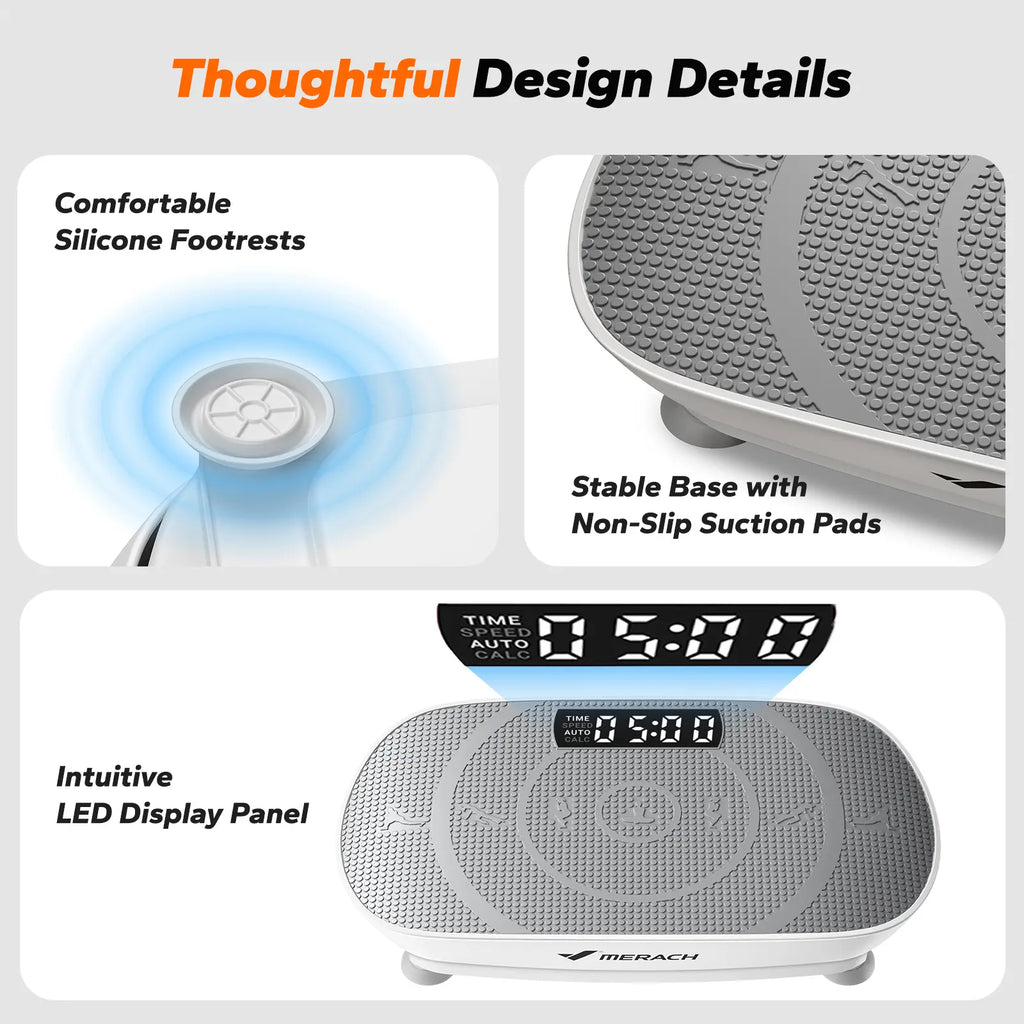 Thin Compact Vibration Plate, Lymphatic Drainage Whole Body Home Fitness Machine