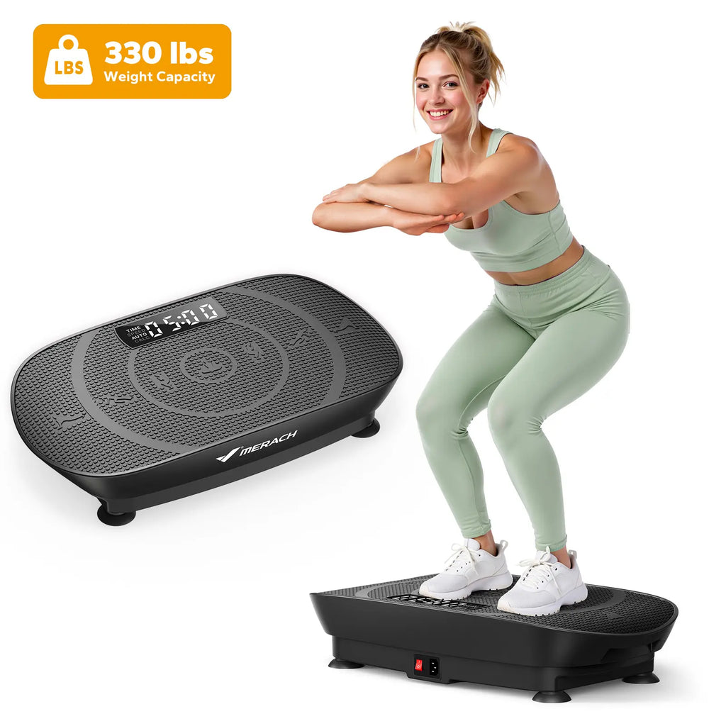 Thin Compact Vibration Plate, Lymphatic Drainage Whole Body Home Fitness Machine