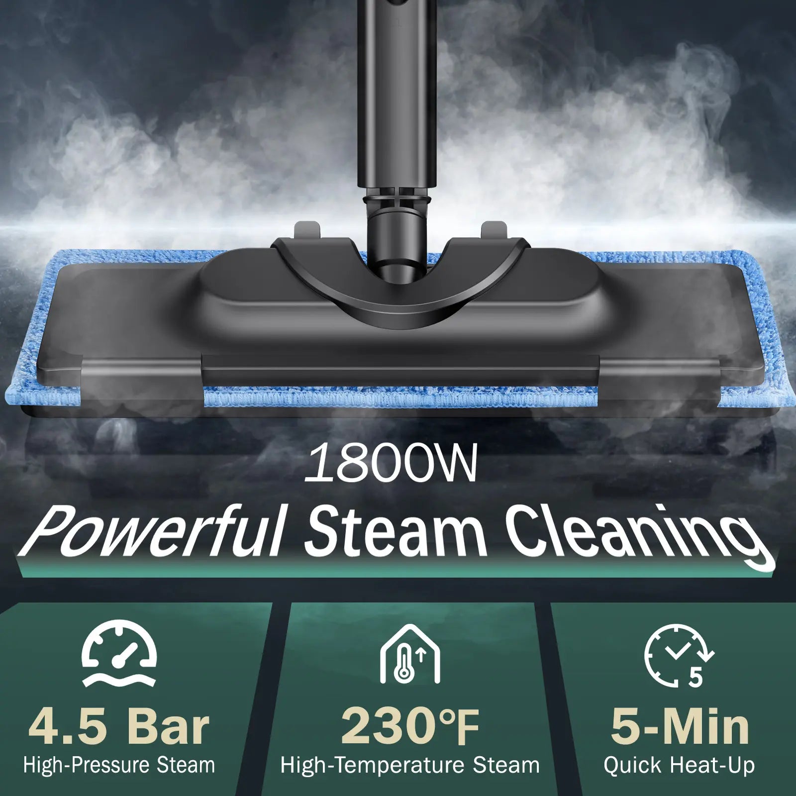 1800W Multifunctional Steam Mop Cleaner 28 Attachments