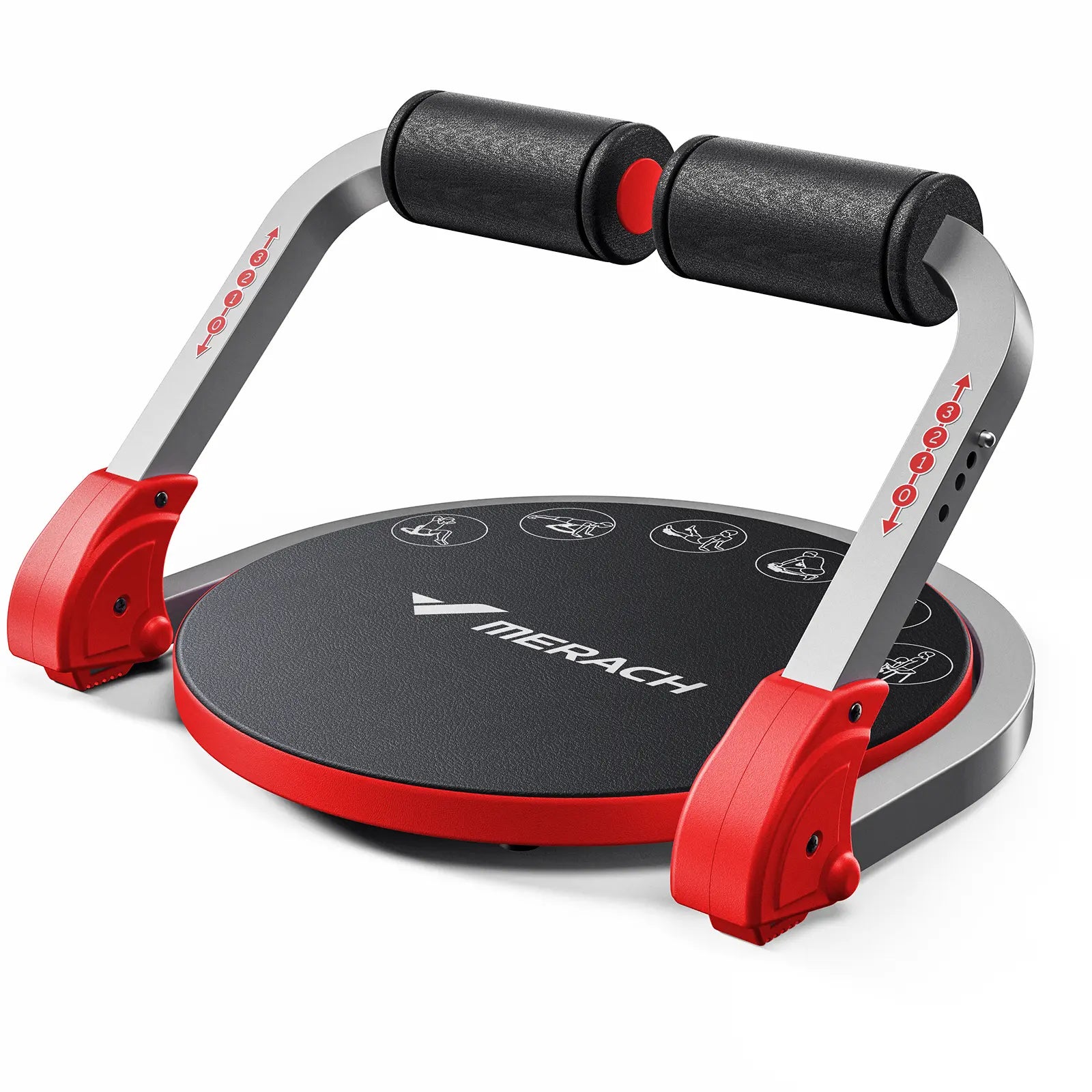 Space-Saving 3-Gear Roll-Up Core Trainer, Adjustable Sit-Up Exercise Equipment for Abs Muscle Building